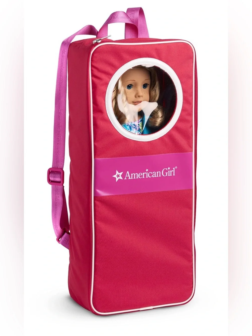 American Girl Doll Backpack Carrier - Pink & Fuchsia Accents Vintage